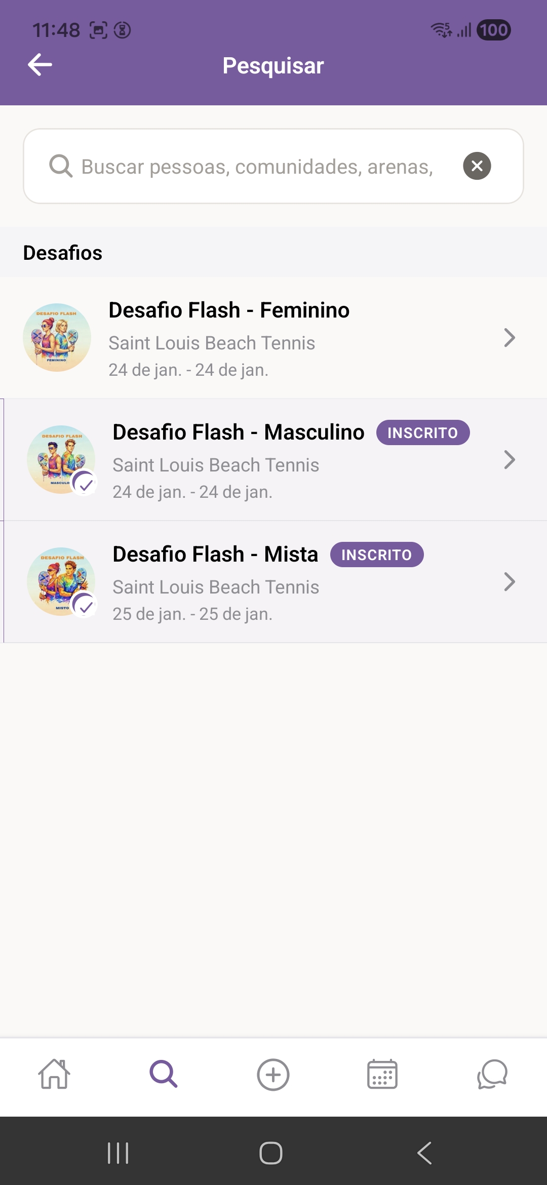 Torneios e Desafios BeachFy